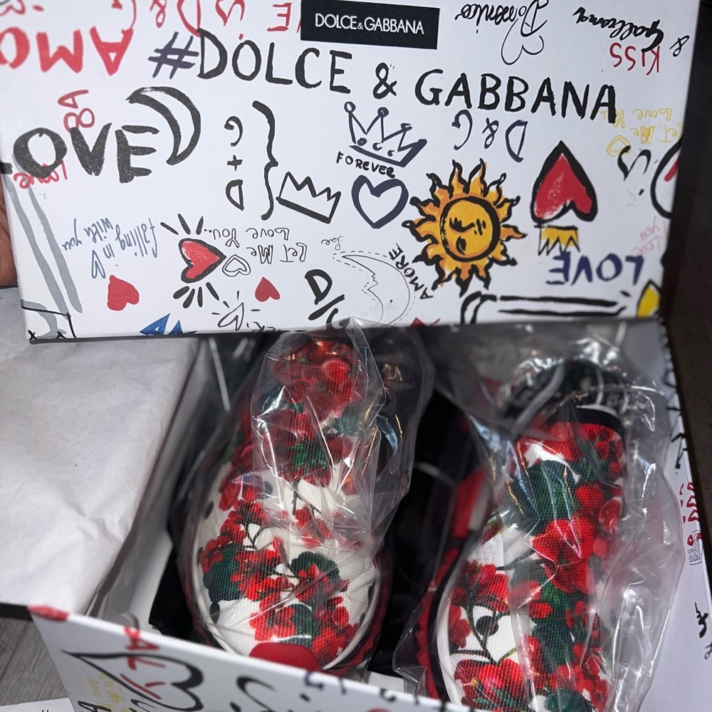 Red Floral Dolce & Gabbana Women Sneakers